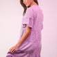 ND31579-Mineral Washed Baby Bell Sleeve Woven Mini Dress