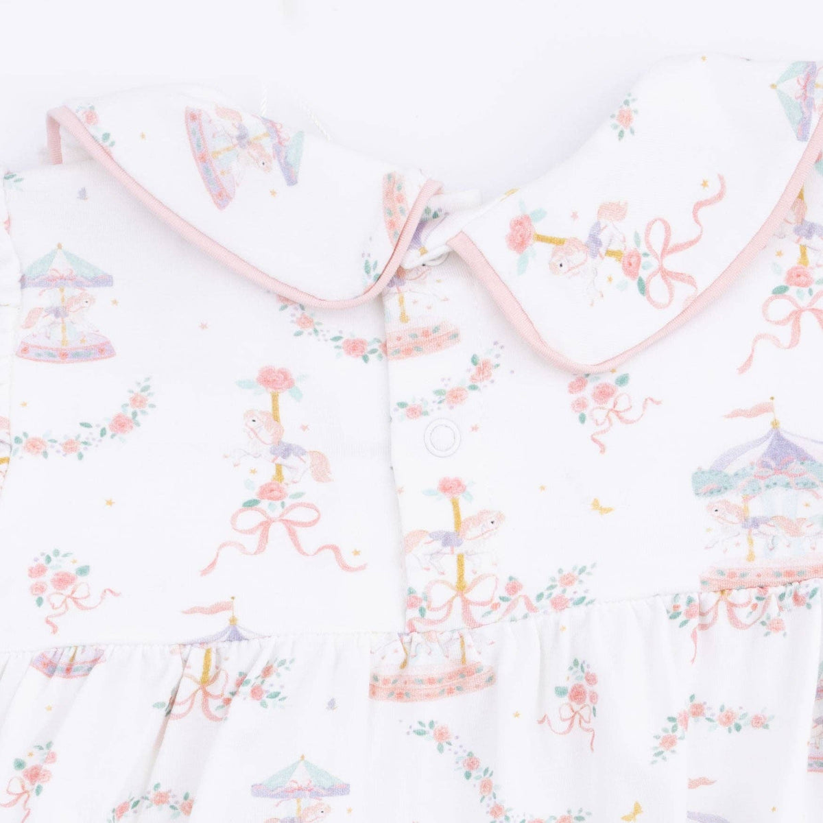 Carousel with Bows - Classic Puff Sleeve Babydoll Bubble