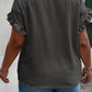 Bright Pink Ruffled Short Sleeve Plus Size Top