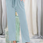 SOLID CASUAL WIDE PANTS WITH WAIST BAND
