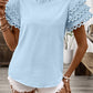Layered Ric Rac Cap Sleeve Frilled Neck Blouse