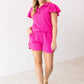 Hot Pink Flutter Sleeve Set