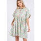 FLORAL BABYDOLL SHORT SLEEVES DRESS