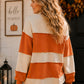Pumpkin Appliqué Color Block Pullover