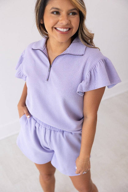 Lilac Flutter Sleeve Set
