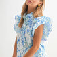 Chic Floral Print Ruffle Frilly Button Up Shirt | S-XL