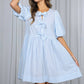 Bow Tie Front Striped Baby Doll Mini Dress VD82683