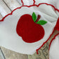 White Apple Embroidered Moonstitch Bow Headband