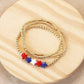 4th of July Bracelet Set Ball Beads CCB Gold