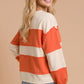 Pumpkin Appliqué Color Block Pullover