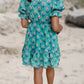 Floral Print Frilly Shirred Detail Mini Dress | S-XL