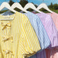 Bow Tie Front Striped Baby Doll Mini Dress VD82683