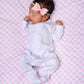Solid Essentials White Pink Trim Footie