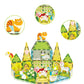 PicassoTiles 52pc Farm Theme Magnetic Tile Building Set
