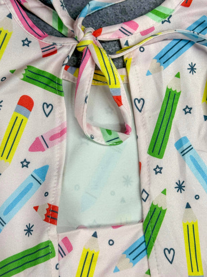 Crayons & Pencils Ruffled Edge Dress