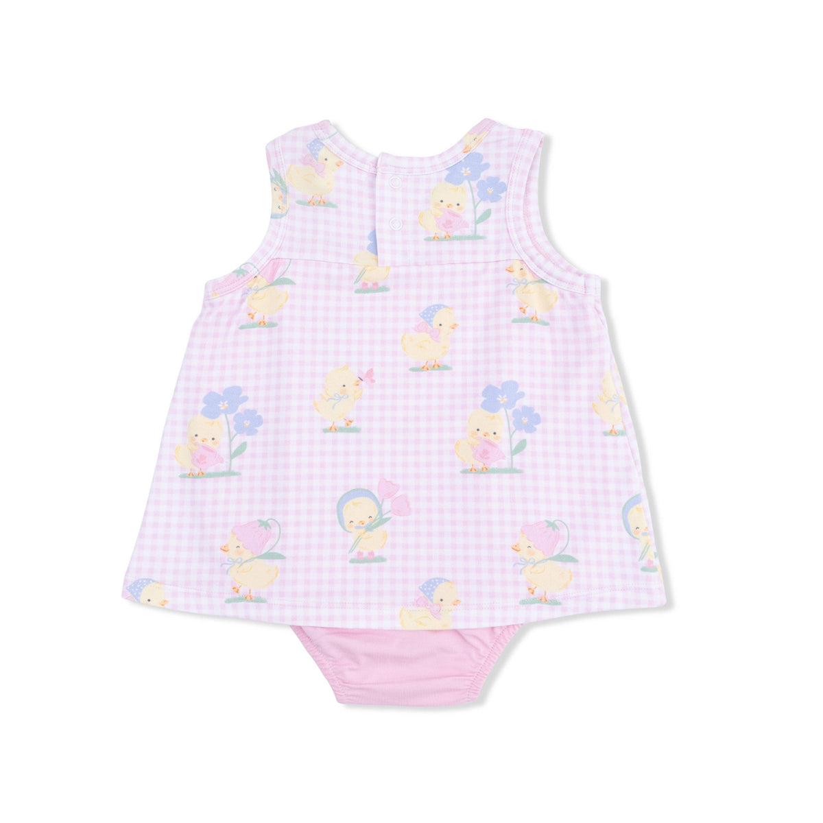 Vintage Spring Ducklings Pink - A-Line Bodysuit Dress