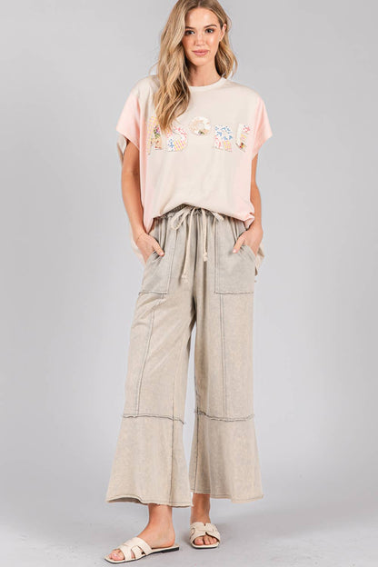 MINERAL WASHED TERRY KNIT PANTS