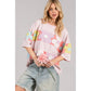 PASTEL FLORAL PATCHWORK OVERSIZED TEE