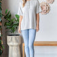 SHORT SLEEVE 2 TONE URBAN RIB BUTTON UP TOP
