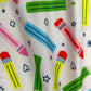 Crayons & Pencils Ruffled Edge Dress
