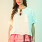 NT11429-Mineral Washed Oversized Crop Comfy Knit Top