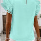 Layered Ric Rac Cap Sleeve Frilled Neck Blouse