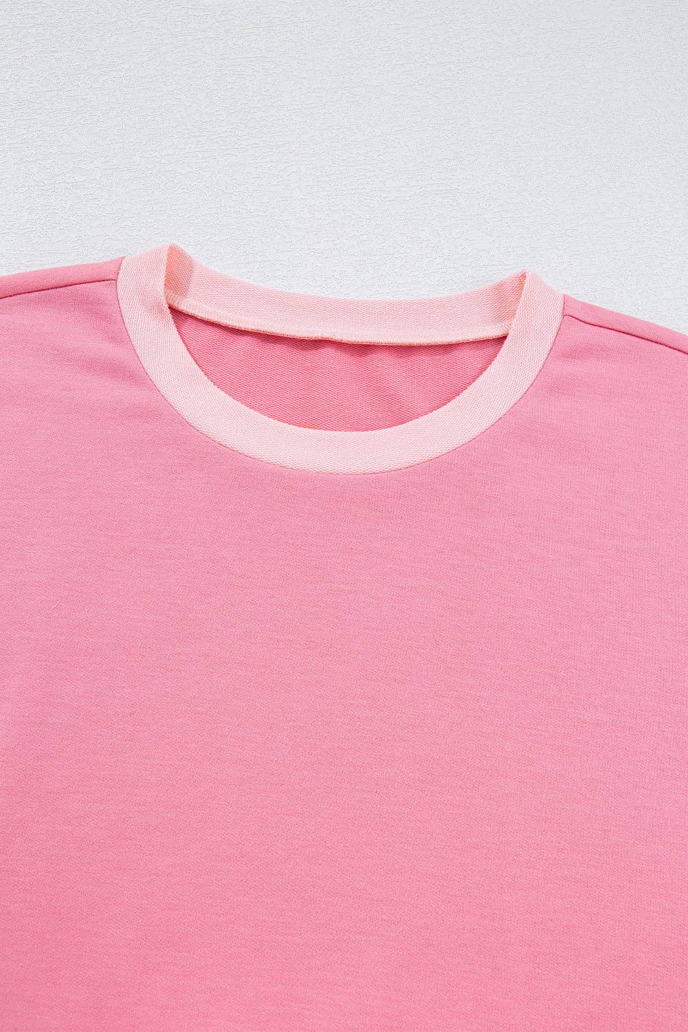 Peach Blossom Half Sleeve Raw Seam High Low Side Split Top