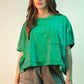 NT11429-Mineral Washed Oversized Crop Comfy Knit Top