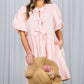 Bow Tie Front Striped Baby Doll Mini Dress VD82683