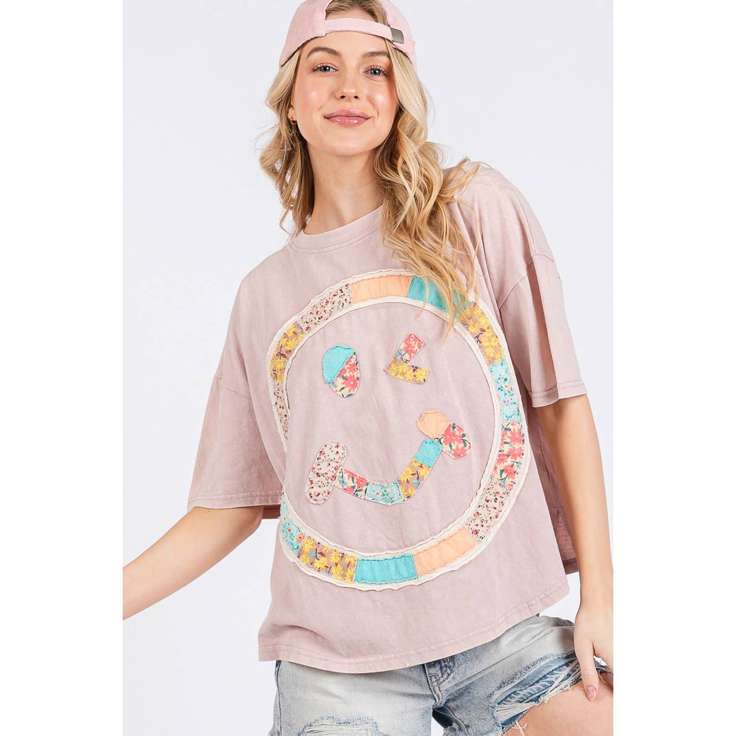 BOHO PATCHWORK SMILEY TEE