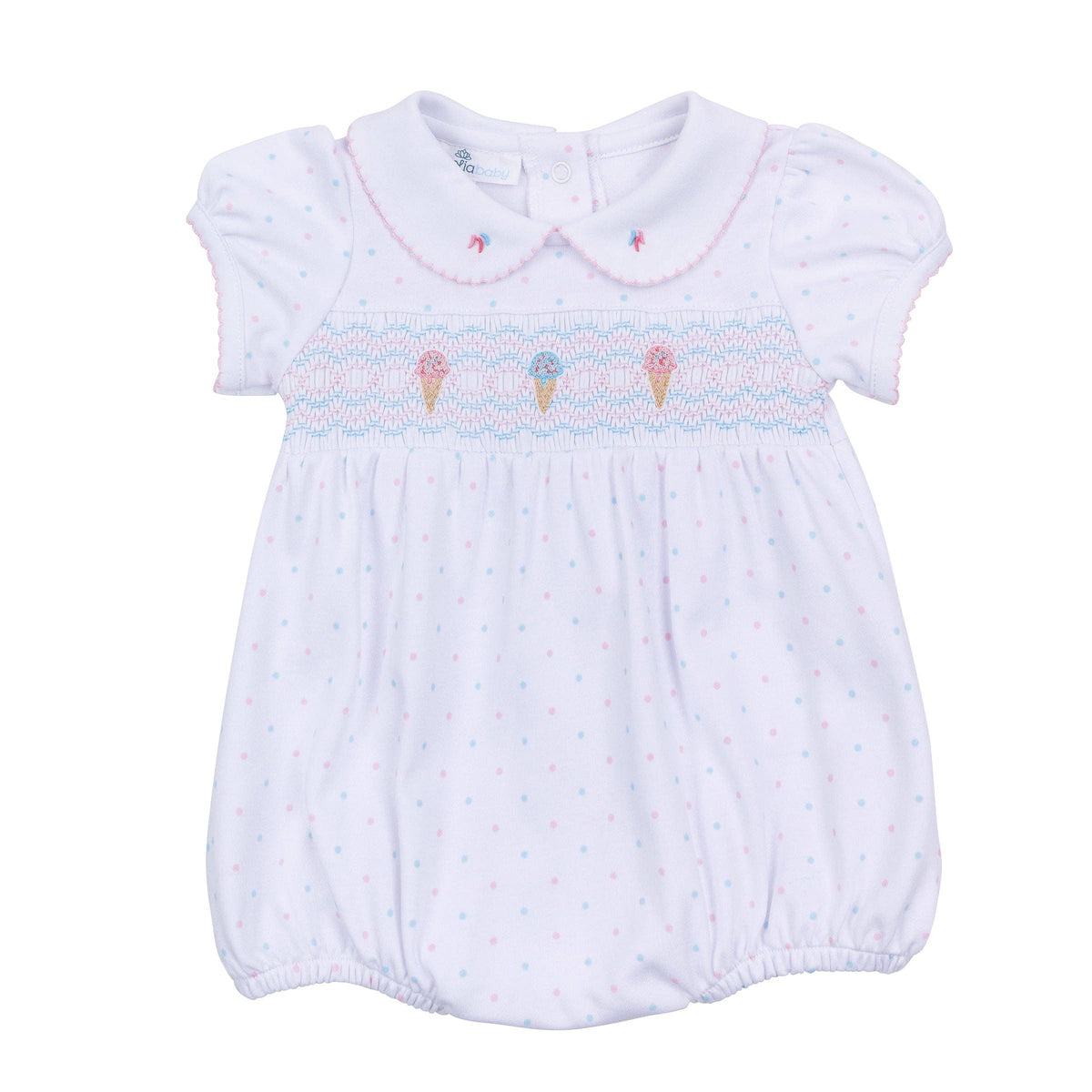 Ice Cream Classics Smocked Collared Bubble