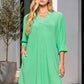 Smocked Sleeve Lizzy Collar Wrinkle Free Dress