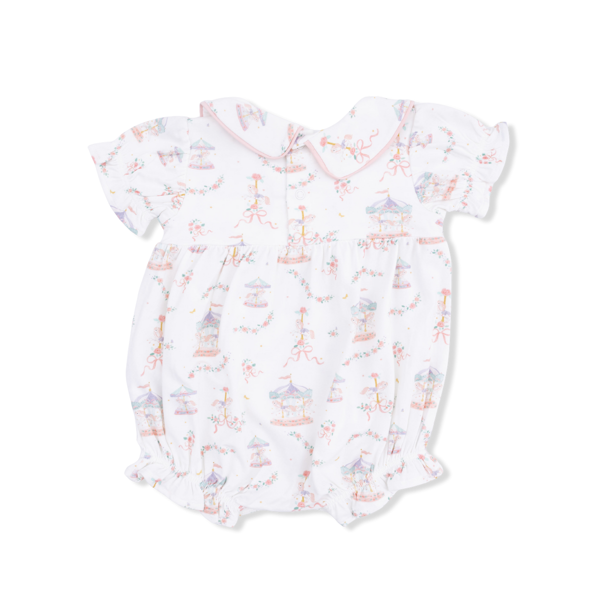 Carousel with Bows - Classic Puff Sleeve Babydoll Bubble