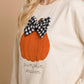 Pumpkin Season Gingham Bow Graphic Sweatshirt