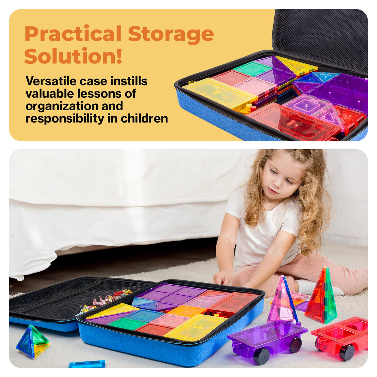 PicassoTiles Magnetic Tiles Medium Storage Case