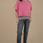 NT11429-Mineral Washed Oversized Crop Comfy Knit Top
