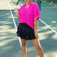 Black Pleated Skort With Pocket