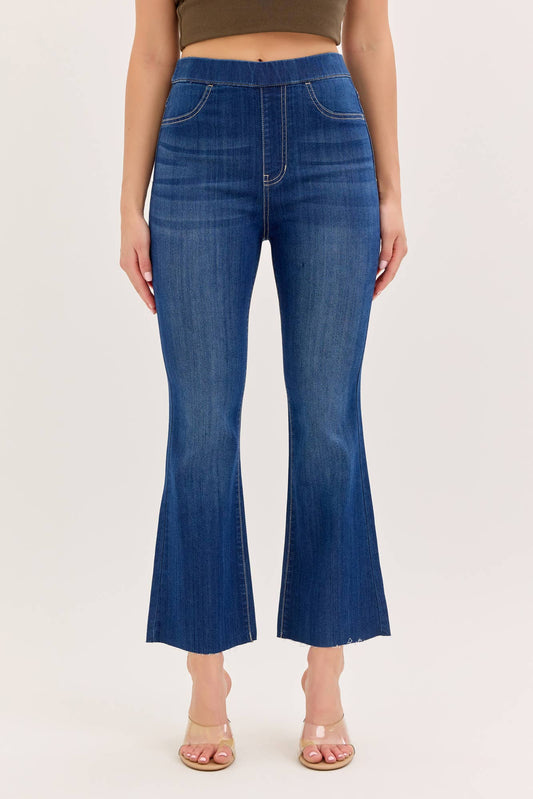 Dark Comfort High Rise Pull-On Crop Flare